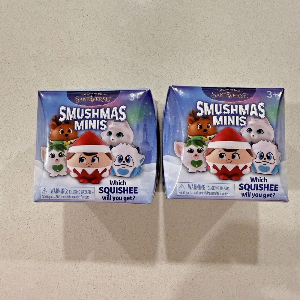 The Elf On The Shelf Santaverse Smushmas Minis Squishy, Lot of 2, Authentic-New